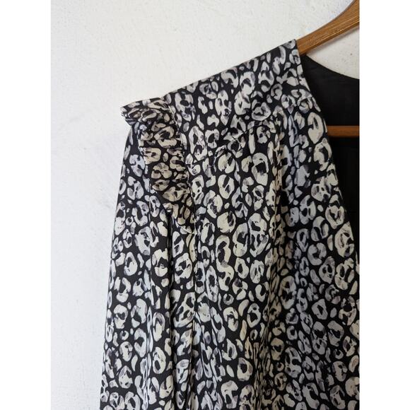 NWT L Academie Joyce Dress Womens Medium Black White Leopard Cocktail Mini - Picture 3 of 10
